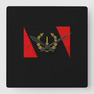 Black American Heritage Flag 1967 African American Square Wall Clock