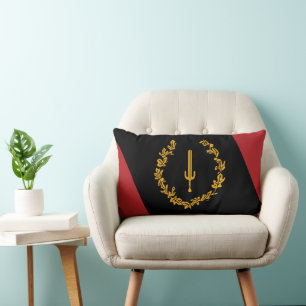 Black American Heritage Flag  Lumbar Pillow