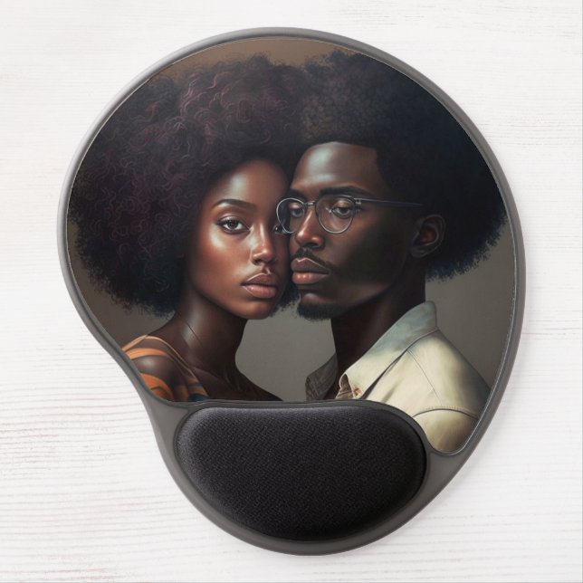 Black American Love Gel Mouse Pad (Front)