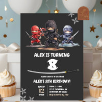 Black American Ninja Birthday Boy