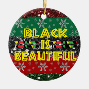 Black American Ornament - Custom Christmas Decor