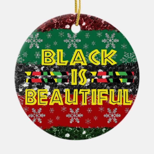 Black American Ornament - Custom Christmas Decor (Front)