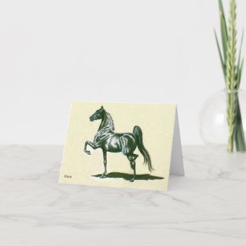 Black American Saddlebred Horse Note Card by GailRagsdaleArt at Zazzle