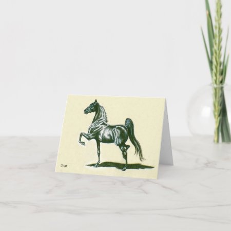 Black American Saddlebred Horse Note Card