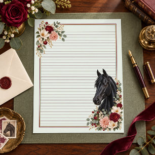 Black American Saddlebred Portrait Stationery