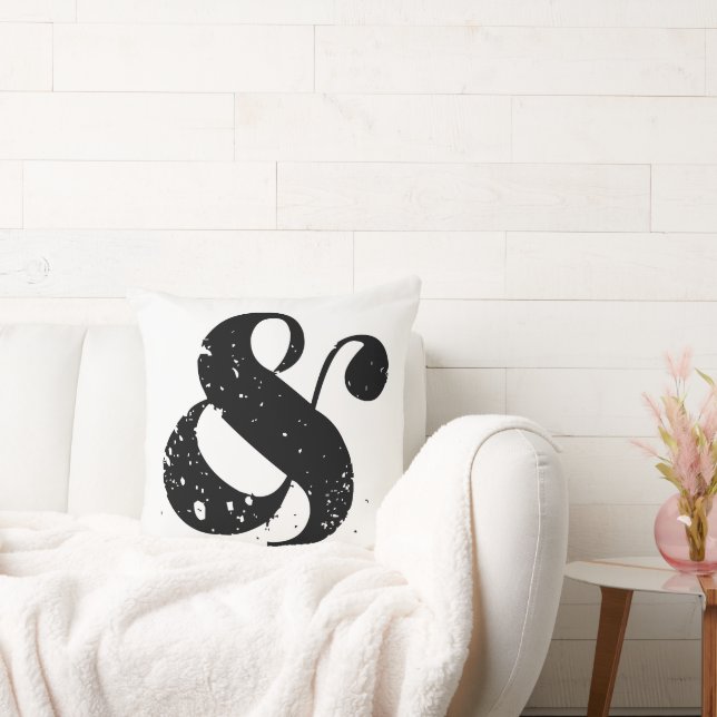 Black Ampersand Throw Pillow (Couch)