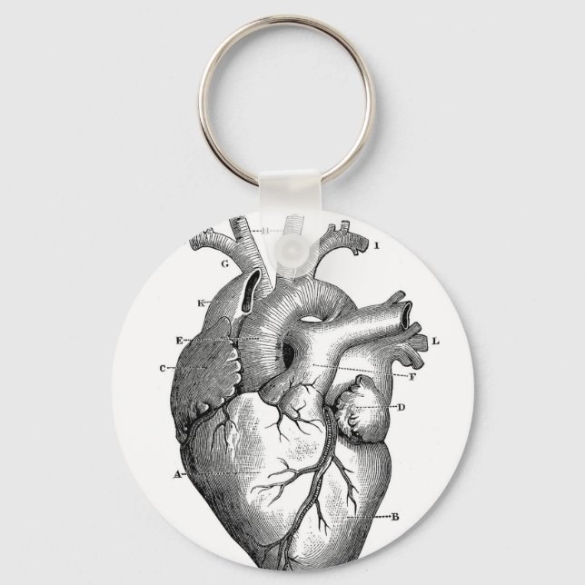 Black Anatomical Heart Keychain (Front)