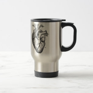 Black Anatomical Heart Travel Mug