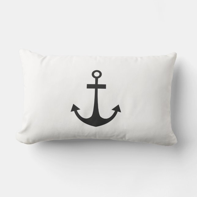 Black Anchor Lumbar Pillow (Front)