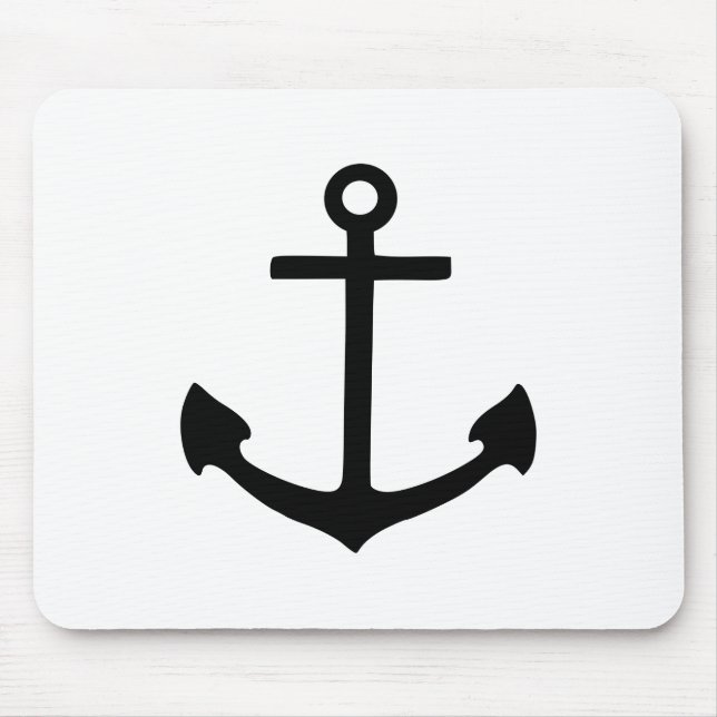 Black Anchor Mouse Pad (Front)