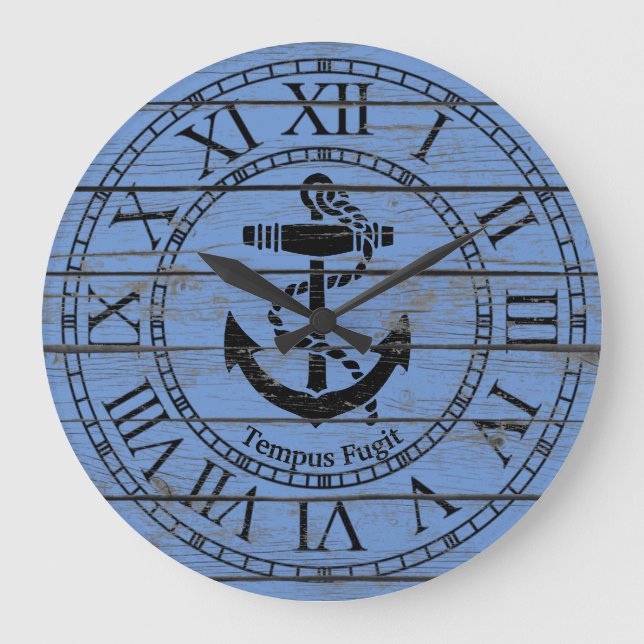 Black Anchor Personalize Large Clock (Front)