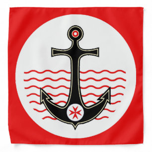 BLACK ANCHOR,ST.STEPHEN CROSS ,RED WHITE NAUTICAL BANDANA