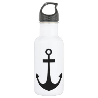 Black Anchor Stainless Steel Water Bottle
