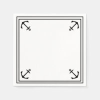 Black Anchors on White Customizable Cocktail