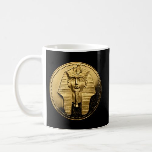 Black Ancient Egyptian Golden Pharoah Coin King Tu Coffee Mug