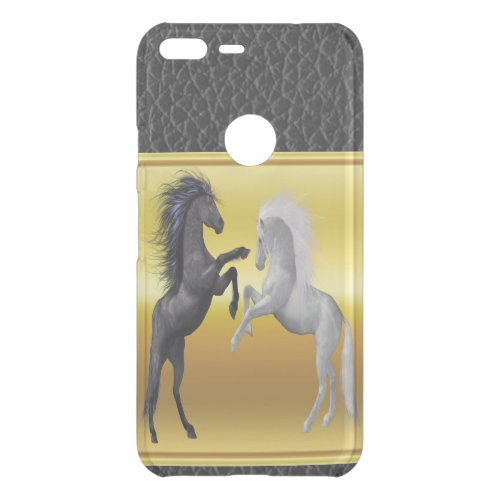 Black and a white Horse that are fighting Uncommon Google Pixel XL Case
