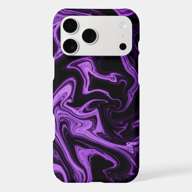 Black and Amethyst Purple mixture of colors iPhone Case (Back)