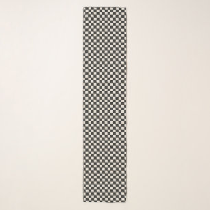 Black and Antique White Checkers (small scale) Scarf