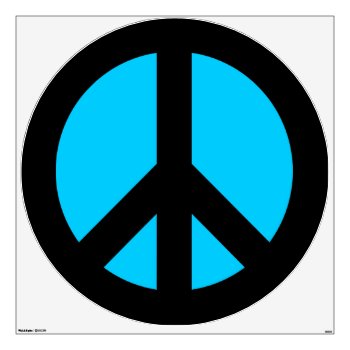 Black And Aqua Peace Sign Wall Sticker by peacegifts at Zazzle