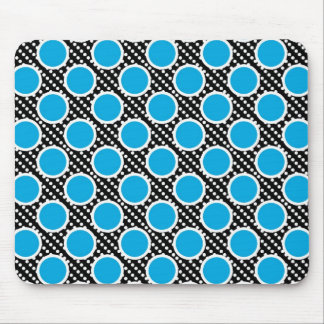 Black and Aqua Polka Dots Mouse Pad