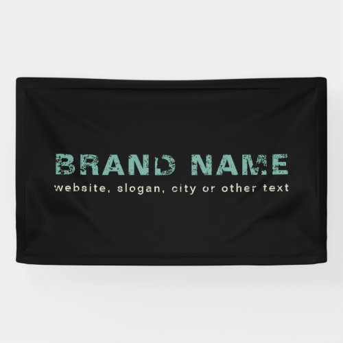 Black and Aqua Teal Artsy Grunge Business Name Banner