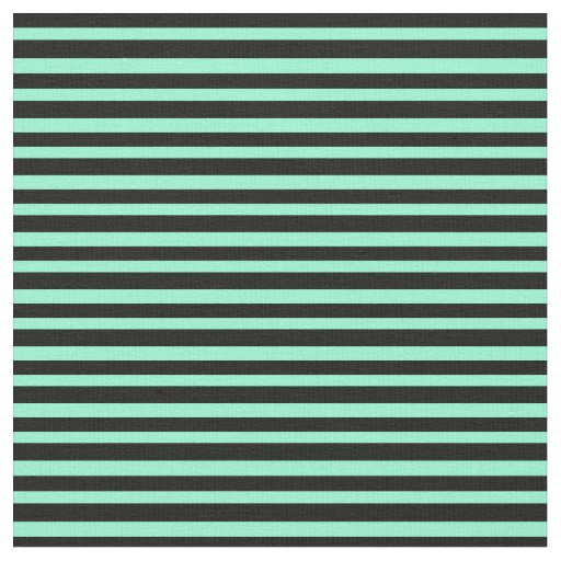 Black and Aquamarine Striped/Lined Pattern Fabric