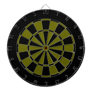 black and army green dart board