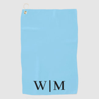Black and Baby Blue Personalized Golf Towel
