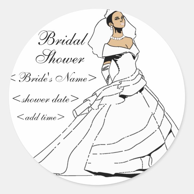 Black and Beautiful Classic Round Sticker (Front)