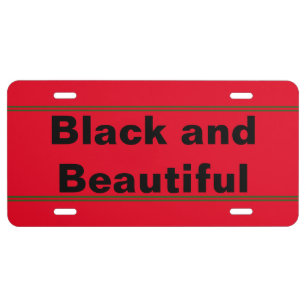 Black and Beautiful Red Black and Green License Plate
