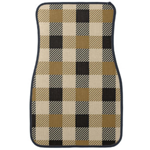 Black and Beige Crossbody Car Floor Mat