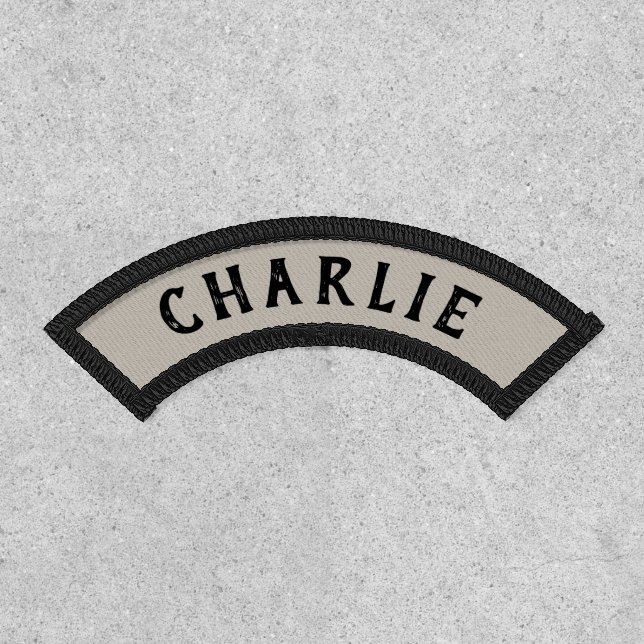 Black and beige custom name patches (Front)