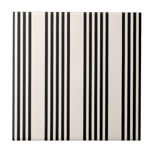 Black and beige five stripe pattern ceramic tile