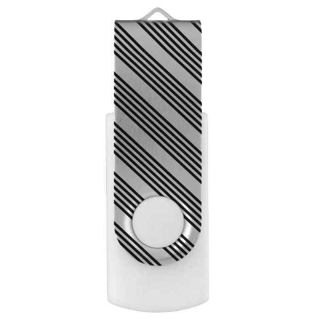 Black and beige five stripe pattern flash drive (Front Vertical)