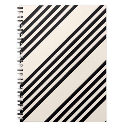 Black and beige five stripe pattern notebook