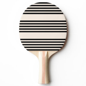 Black and beige five stripe pattern ping pong paddle