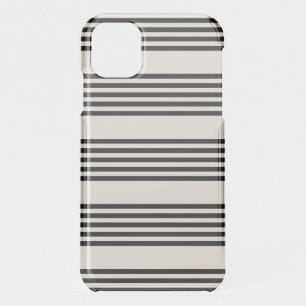 Black and beige five stripe pattern iPhone 11 case