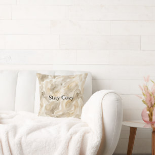 Black and Beige Modern Throw Pillow