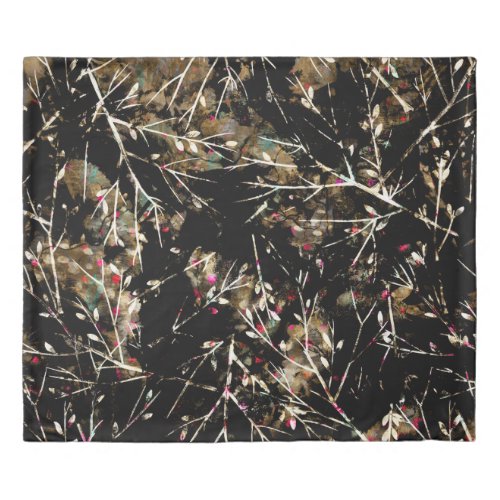 Black and Beige Neutral Rustic Winter Branches Duvet Cover