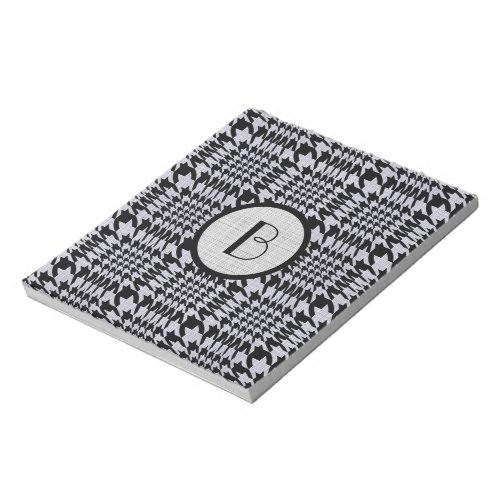 Black And Beige Pied_De_Poule HoundsTooth Pattern Notepad