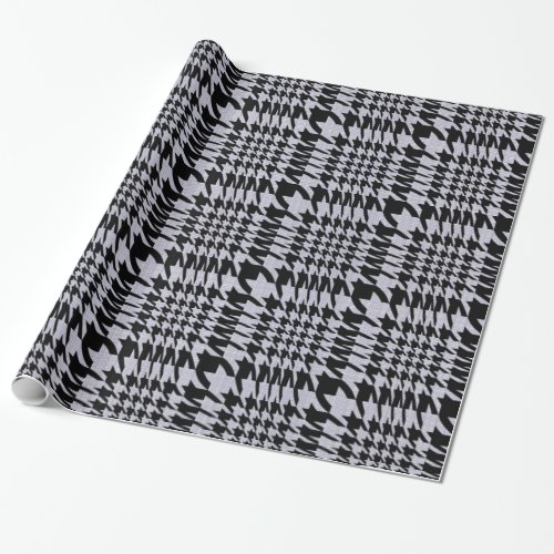 Black And Beige Pied_De_Poule HoundsTooth Pattern Wrapping Paper