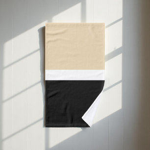 Black and Beige Stripes Pattern Elegant, Modern Bath Towel Set