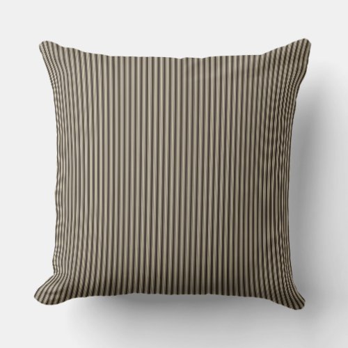 Black and Beige Ticking Stripe Cushion