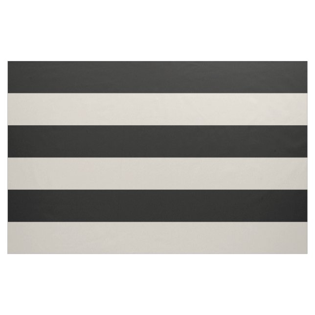 Black and Beige Wide Stripes Large Scale Fabric (Yard)