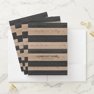 Black and Beige Wood Pocket Folder