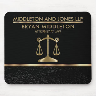 Black and Black Leather Law Firm Designs Mouse Pad