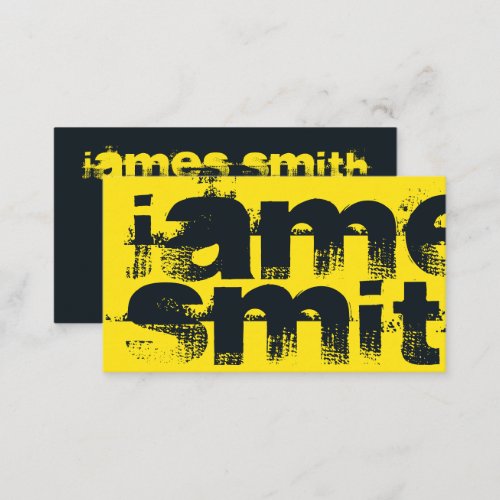 Black and Blazing Yellow Typography Business Card