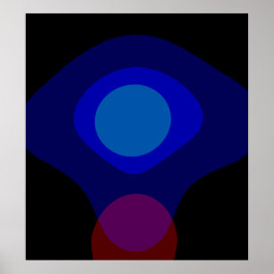 Black And Blue Abstract Art 523 Poster