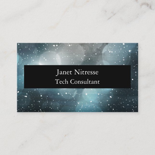 Black and Blue Abstract Business Cards (Front)