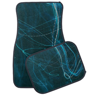 Black and blue abstract painting car floor mat